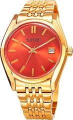 August Steiner AS8235YGOR Women’s Quartz Orange Dial Gold Tone Bracelet Watch