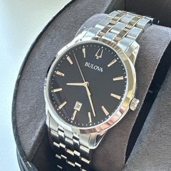 Bulova Sutton Men’s Quartz Silver Date Display Blue Dial Watch 40mm 96B338