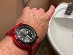INVICTA TRANSLUCENT RED DIVER MODEL 32329 NEW BATTERY CHEAP! GRAB IT!!