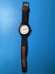 Timex Expedition Indiglo Quartz Watch 50m Date Black Case White Dial Nylon
