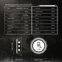 Men Outdoor Sport Tactical Smart Watch Altimeter Barometer Compass WristWatch ^