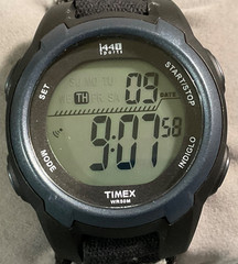 TIMEX 1440 SPORTS 41mm DIGITAL WATCH 842-T5K086 FOLD-OVER NYLON STRAP NEW BATT