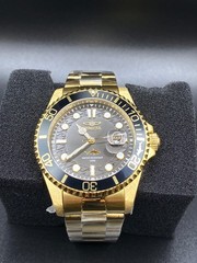 Invicta 30026 Pro Diver Quartz Gold Stainless – Black Dial Black Gold Bezel 43m