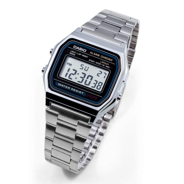 Casio A-158WA-1 metal band Original Classic Chronograph Unisex Watch Alarm Date