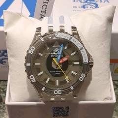 69448 Invicta Subaqua Quartz 44mm 100m Gray Dial White Silicone Strap w/ Box