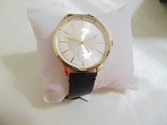 INC International Concepts Unisex Gold Tone & Black Dress Watch 43MM $59 W628