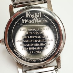 Vintage Fossil Mood Watch Unisex 31mm Watch Stainless Mesh JR-7704 w New Battery