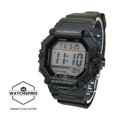 Casio Digital Dual Time Green Resin Band Watch AE1600HX-3A AE-1600HX-3A