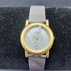 Skagen Women’s Watch Gold Case w/ Mesh Band Date Indicator Runs Broken Glass