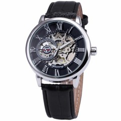 FORSINING 838 Mechanical Montre Homme Luxury Leather Automatic Skeleton Watch