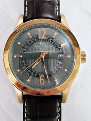 Lucien Piccard Men’s ‘Oxford’ Quartz Stainless Steel Brown Leather Band