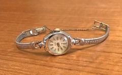 Elgin Lady’s Wristwatch 10k White Gold Filled Case 799 Mechanical Movt – Running