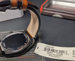 Fossil FS5799 Everett Chronograph Black Dial Brown Leather Watch Box Tag
