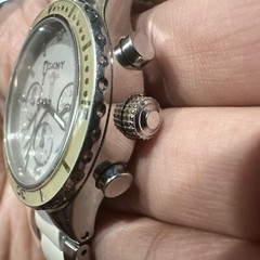 Working DKNY Womens Ceramic Chronograph Gray Steel Dainty Watch 37.5mm Fit 6.5”