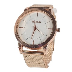 Fei Fei Da Quartz Watch Rose Gold Tone 39.9mm Case Mesh Band Tested New Battery