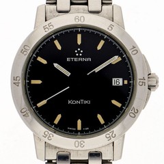 Eterna Kontiki black Dial Quartz Stainless Steel Men’s