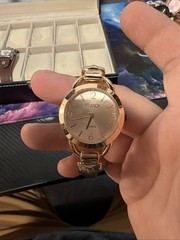 Studio Time Women’s Quartz Analog Watch Rose Gold Bangle Band Silver Dial