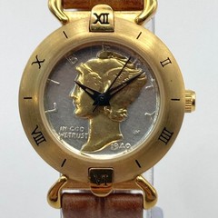 Brittania Women’s Watch Mercury Dime Coin Silver Gold Tone 24mm New Battery 7.5″