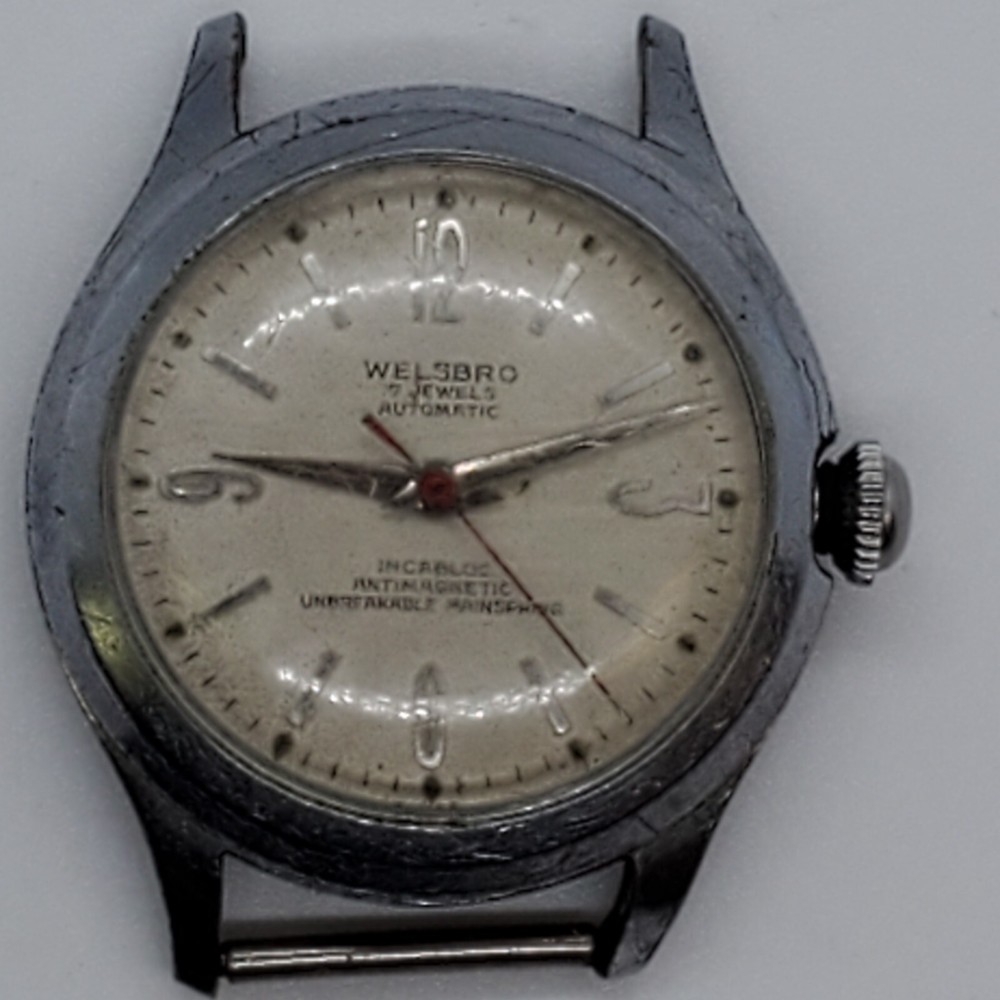 VINTAGE WELSBRO GENT’S AUTOMATIC WRIST WATCH, RUNNING, 32 MM CASE, 17 JEWELS