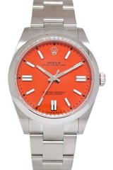 Rolex Oyster Perpetual 41 Steel Coral Red Dial Mens Watch Box/Papers ’21 124300