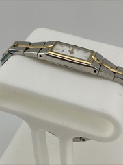 Vtg Seiko Ladies 13mm Watch Two-Tone Slim Tank White Dial 5.75″ 2E20-7479 – RUNS
