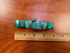 VINTAGE STRADA WATCH – Quartz – Japan – Silver Bezel – Turquoise Color – Works