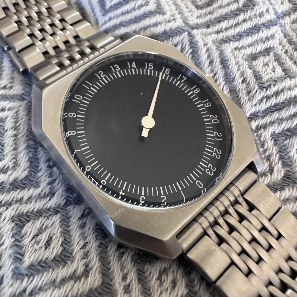 Slow Watch Jo 02 Stainless Steel Black Dial 24Hr Swiss Quartz – Excellent w/ Box