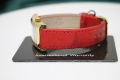 GV2 Gevril Luino 14602 Swiss Diamond MOP Gold Red Leather Womens Watch