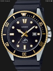 Casio MDV106G-1AV, Duro,Black Resin Watch, 200 Meter WR,Date, Anti-Reverse Bezel