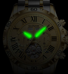 GLENAW Men’s hollow skeleton automatic mechanical watch business and leisure