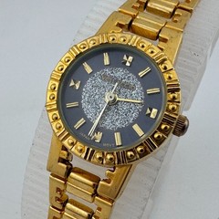 Vellacio Quartz Watch Women Gold Tone Japan Movt Analog New Battery 7.75″