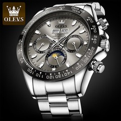 Automatic Mechanical Waterproof Watch Moon Phase Luxury Dial Men’s Men Strap