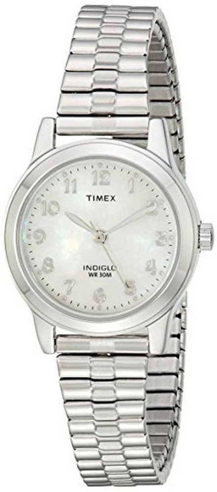 Timex T2M826 Women’s Essex Avenue Mother Of Pearl Expansion Band Watch