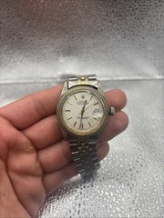 Rolex Ladies Oyster Perpetual DateTwo Tone Gold Dial Watch Band 4.5 in