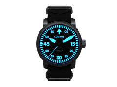 Lum-tec Dive Watch Combat B73 200M BGW9 Super-Luminova 2 straps US Made 43mm NIB