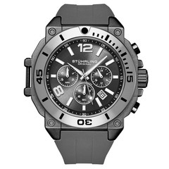 Spectra 50mm Japanese Quartz Chronograph Grey/Rubber | Gray Dial Wristwatch 4054