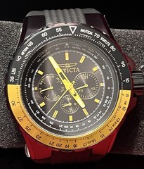 Invicta 39277 Aviator Skyshock Men’s Black/Yellow 50mm Wristwatch