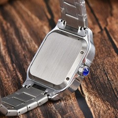 Silver Men’s Business Fashion Square Casual Quartz Watch