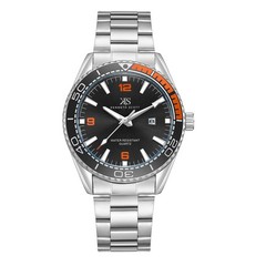 Kenneth Scott Men’s Analog Casual Watch | Black Dial, Silver Case & Strap