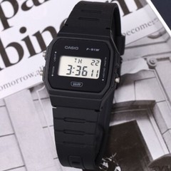 Casio Unisex Black Digital Watch Original New F-91WB-1ADF