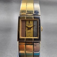 Seiko Lassale Watch Women 13mm Multi Tone Rectangle 1E50-5009 Vintage New Batt