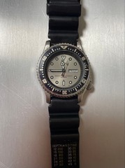 Seiko Alba V248-0220 Ladies Diver Quartz Silver Dial Black Rubber Watch Working