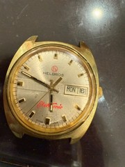 helbros electric gold tone watch head for repair