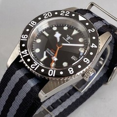 38mm Tandorio Black White Japan NH34A GMT Automatic Mens Watch Ceramic bezel
