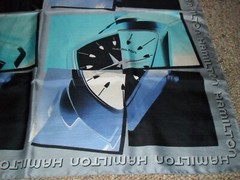 Hamilton Watch Co. ” Large 25 x 25 Colorful Silk Scarf” True Rarity !!! L@@K