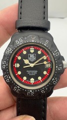TAG Heuer Formula 1 Vintage 383.513/1 Black Red 35mm Swiss Quartz Watch For Men