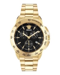 Versace Mens Gold 44mm Bracelet Fashion Watch