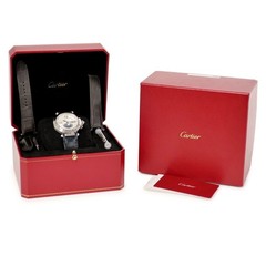 Cartier Pasha de Cartier 1.6 ” WSPA0030 Moon Phase Silver Guilloché Blue H
