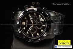 Invicta Men’s Pro Diver Scuba Chronograph Triple Black Combat Bracelet NEW Watch