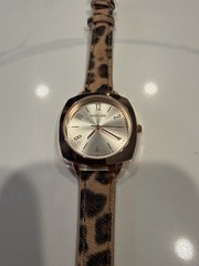 KESSARIS Women’s Watch Rose Gold Cushion Case Leopard Print Strap Chic Quartz
